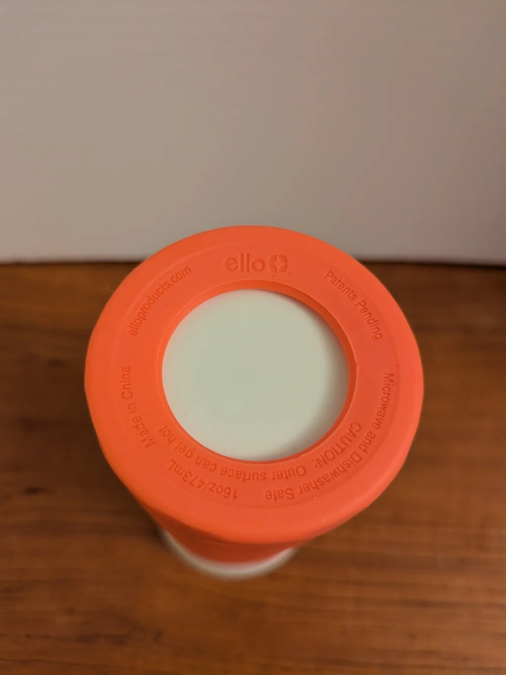 Ello BPA-Free Ceramic Travel Mug With Lid, Coral Silicone Sleeve 16 oz.